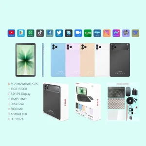 تابلت Tab18 Pro Max بشاشة 8 إنش مع كيبورد وماوس